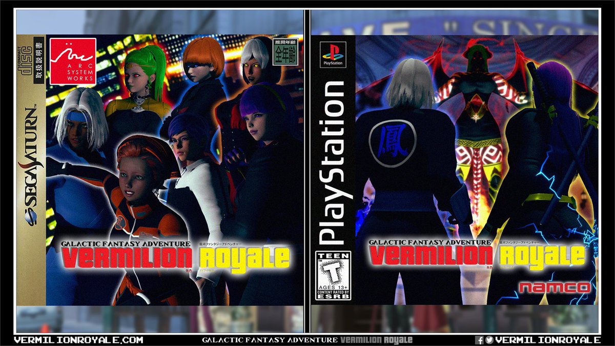 VermilionRoyale's tweet photo. A revisit to the homages to video game covers, here are some of the previous fantasy mock-ups posted with some new additions included. #VermilionRoyale #Capcom #SNK #Konami #NES #SegaGenesis #SegaSaturn #ArcSystemWorks #PSX #Namco #PS2 #Dreamcast #FunWithPhotoshop #StudioNeo2 https://t.co/dBdDDvCqb2