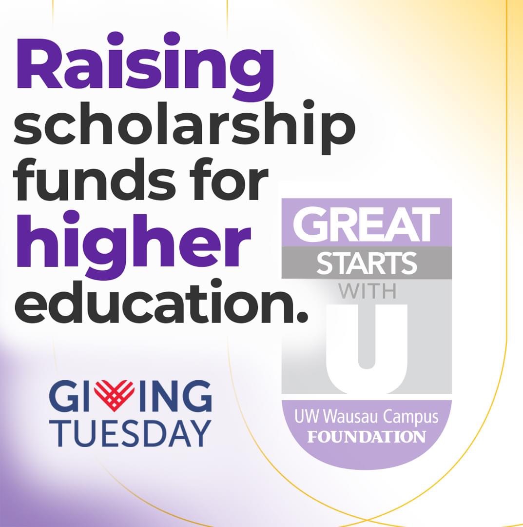 UWSPWausau's tweet photo. Tomorrow is #GivingTuesday, #Huskies! 💜💛 Make a gift to the UW Wausau Campus Foundation to help #UWSPWausau students succeed! Donations can be made at https://t.co/WkCGnZ3Gog. https://t.co/kLiyhT3fgK