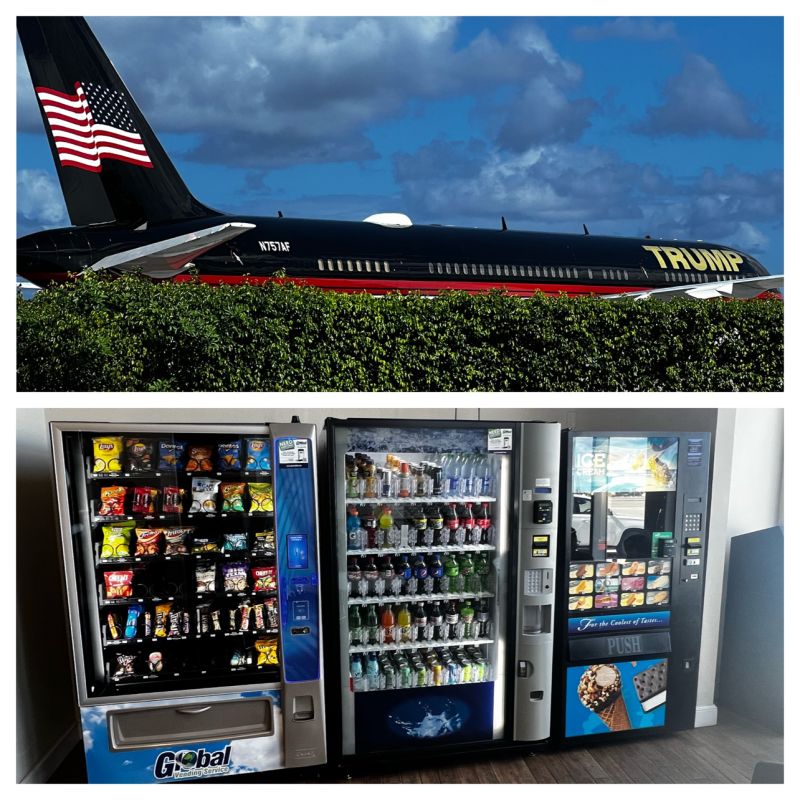 Global_Vending_'s tweet photo. Dear Gd; please make Donald Trump,use the #globalvendingservice machine while at the airport. Please make his honey bun get stuck &amp; force him to call us for service. I answer his call, &amp; we get into a fantastic conversation, where Donald Trump, invites me to Mar-A-Lago. https://t.co/Ue1QEQdPmz
