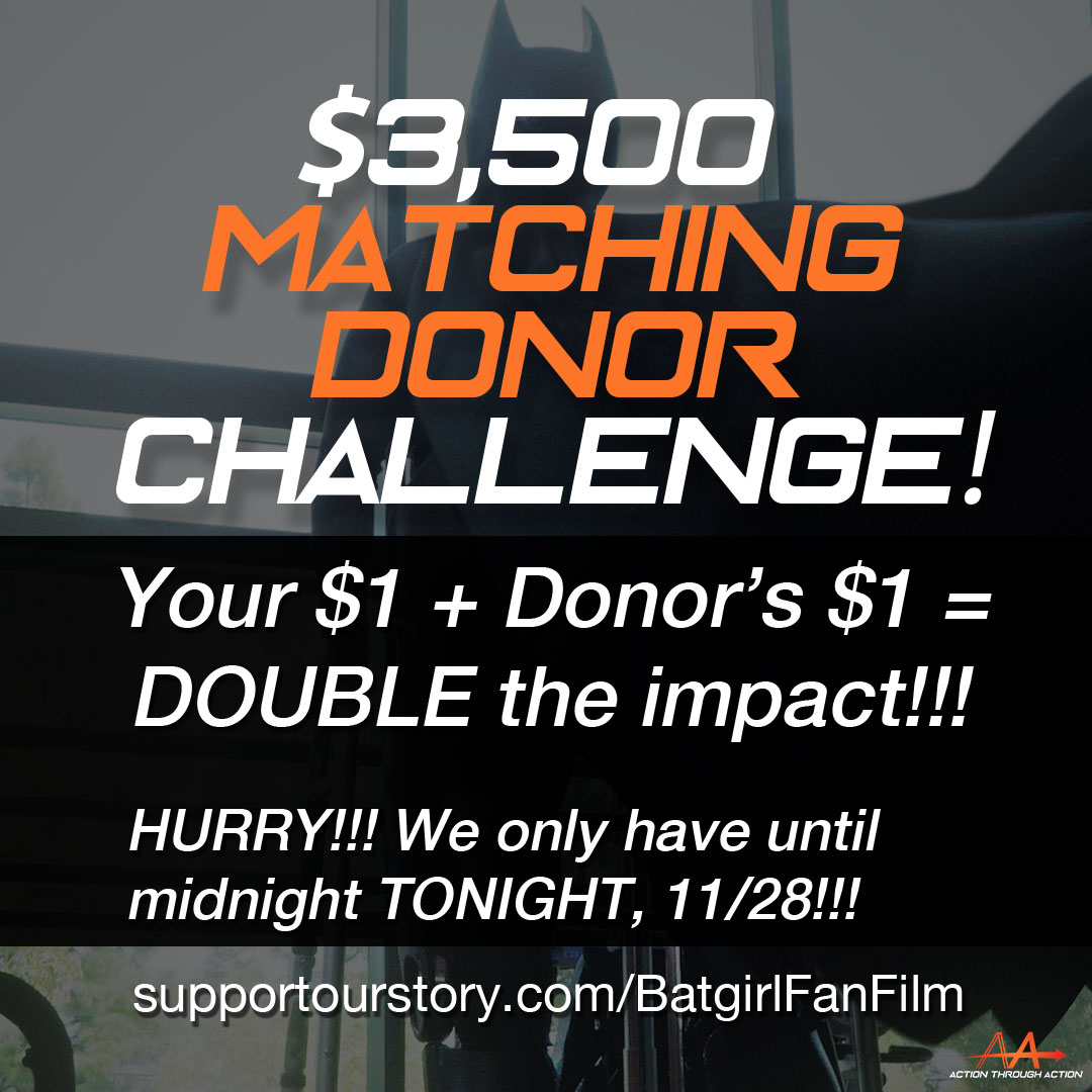 ActionTAction's tweet image. 🔥 We're less than $800 away from unlocking our $3,500 matched donation! 🔥 WE. CAN. DO. IT!!! Donate here! supportourstory.com/batgirlfanfilm

#oracle #diversity #film #fanfilm #fundraiser #wheelchair #disability #inclusion #Batgirl #Batman #nonprofit #donate