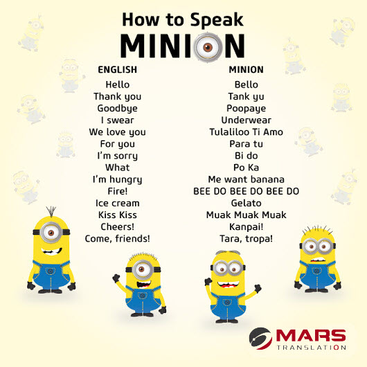 FUN FACT

MINIONS SPEAK MINIONESE 

Minionese : "The Banana Language"

Tara, tropa!! Muak Muak Muak !! 😍

@AntiDegenDegens,
Brought to you by @Trust_Labs_