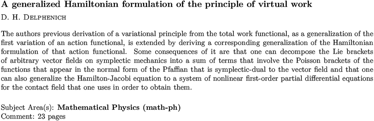 math-ph Mathematical Physics arXiv submissions tweet media