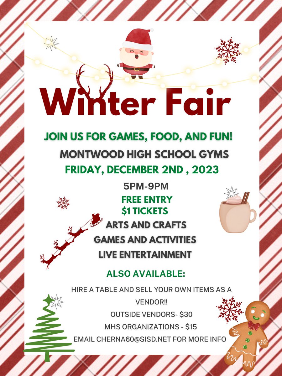 MSynergi4's tweet photo. Our annual Winter Fair is only 4️⃣ days away! Come kick off the holiday season with us! We look forward to seeing you all there🎄🎅🏽 https://t.co/l9WipT6gnT