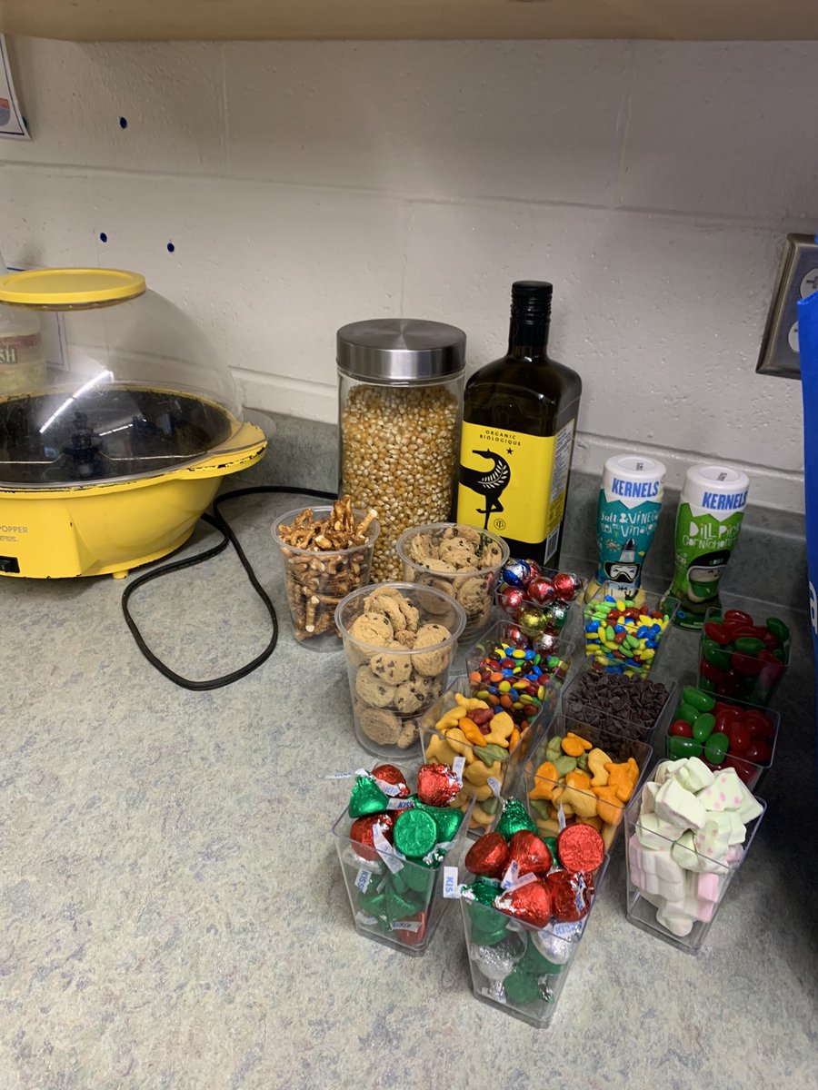 mslachance1's tweet photo. Today we celebrated our November success with a popcorn bar! Keep up the great work 3/4s! https://t.co/gtEg90JWkq