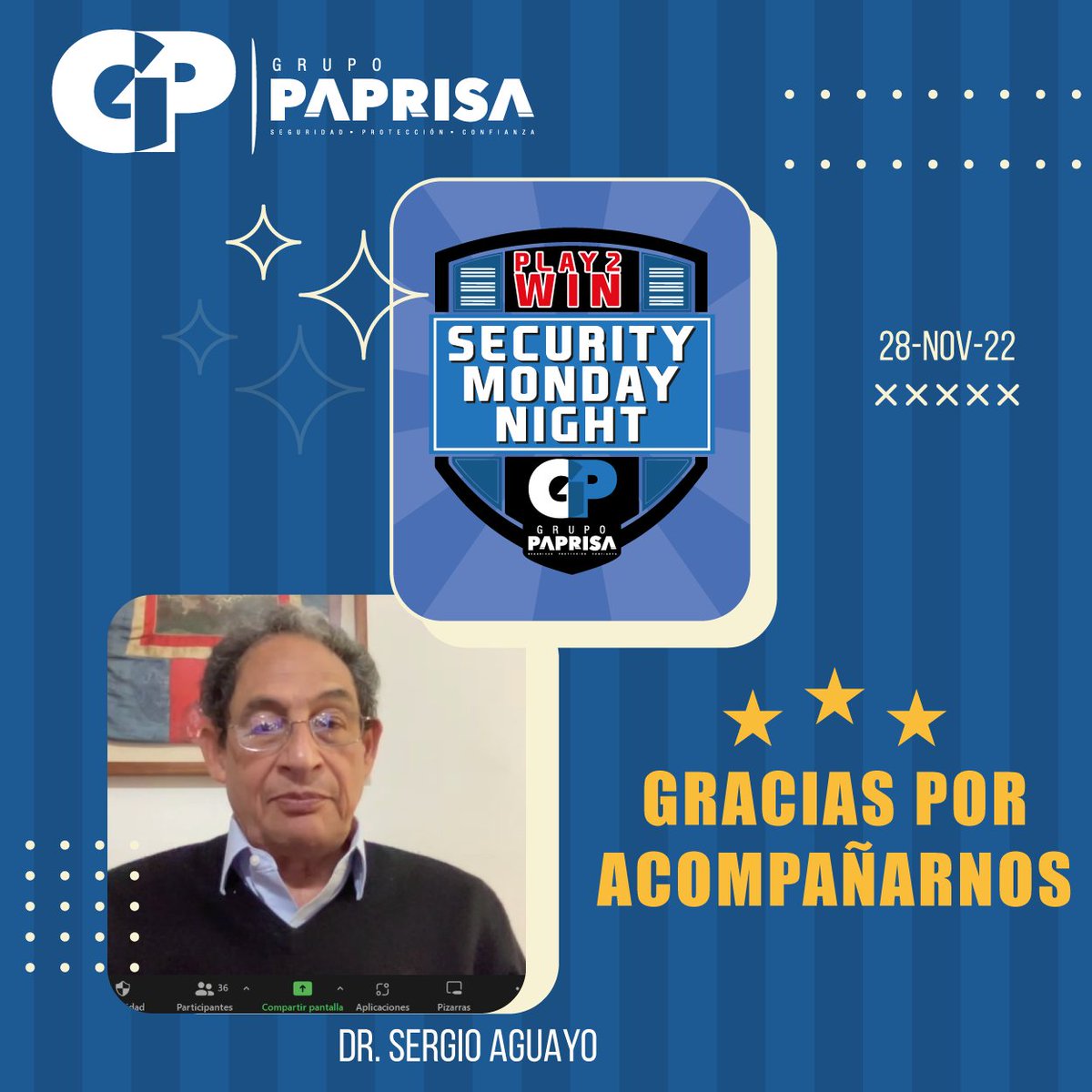 grupopaprisaof's tweet photo. Gracias a todos por acompañarnos al último SMN de este año 2022.

Gracias a nuestro analista de lujo @sergioaguayomx 

Nos vemos el año que entra con los mejores temas en materia de seguridad. https://t.co/pxHUl34kyI