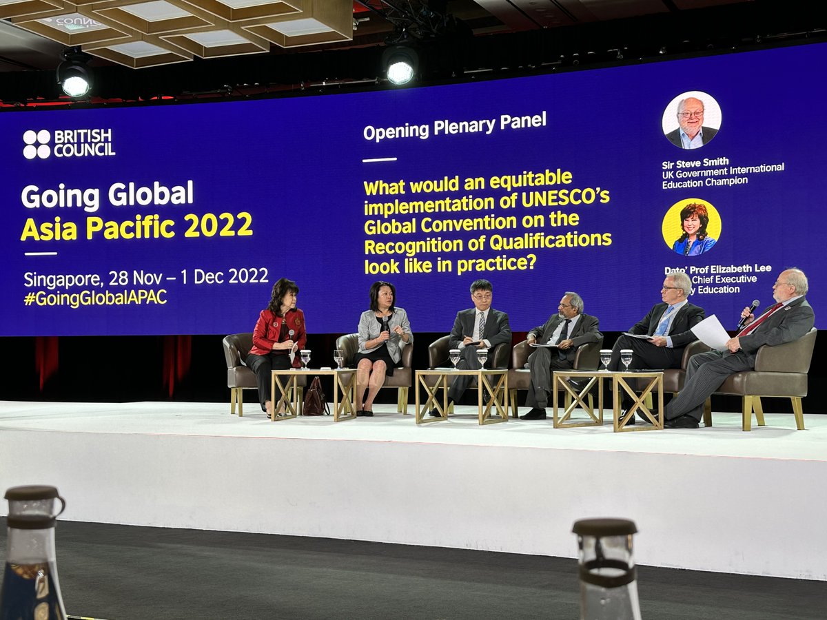 sjw_inted's tweet photo. Fascinating discussion on the different dimensions of qualification recognition at #GoingGlobalAPAC - Prof Sir Steve Smith asking some searching questions to a very esteemed panel! https://t.co/ez2QoZwaF9