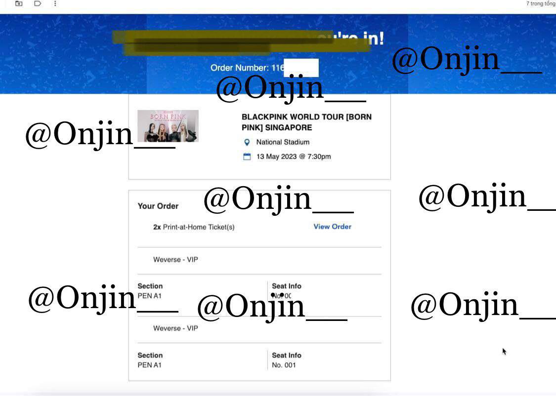 noonmuIs's tweet photo. PLS RT!!!!! pls do not buy from @/Onjin__ or @/Minjoon_naa! my friend got scammed! they are reusing screenshots!!! 

blackpink singapore sg tickets cat 1 vip
#blackpinksingapore #blackpinksg #BORNPINKINSG https://t.co/O6LYzuWDB1