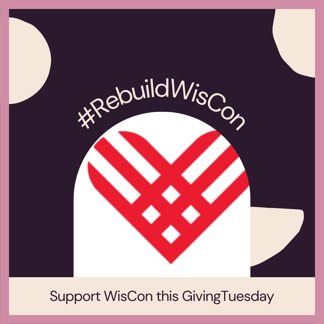 WisConSF3's tweet photo. Jump start #GivingTuesday by making the most of your donation to #RebuildWisCon!
We have a donor matching the first $1,000 in donations, and we're only 25% of the way there.
Visit https://t.co/i1JNyS7By7 and click the button under Make a General Donation to Support WisCon! https://t.co/JtgGJ3mDFb