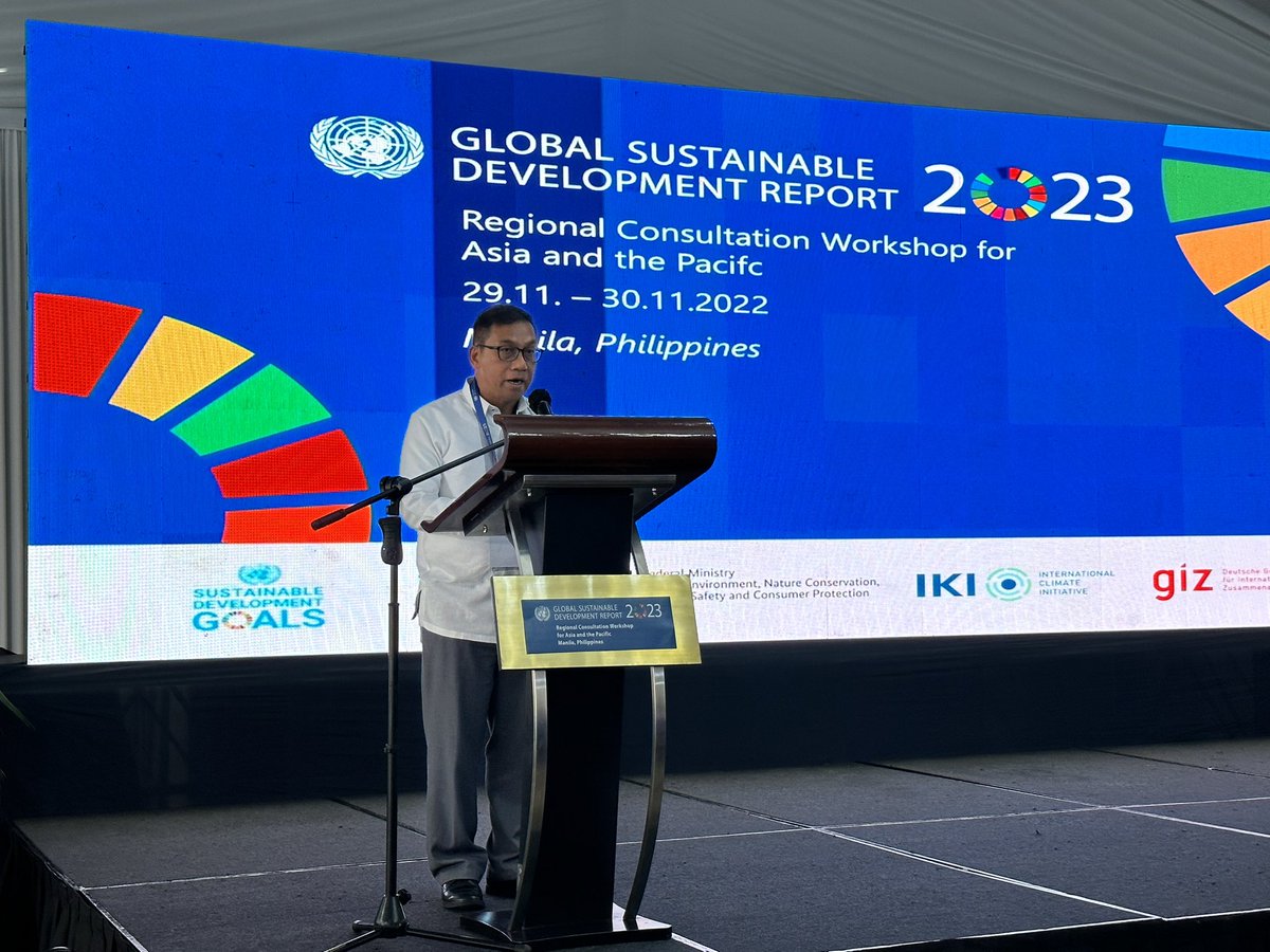 NadjaEmmanuel's tweet photo. Inspiring speech by Renato Solidum Jr., Secretary of Science and Technology of the #Philippines at the High-Level Opening of the Regional #GSDR2023 Consultation Workshop. #2030Agenda #DOST #UNDESA #BMUV #SustainableDevelopment https://t.co/4Spzh4ko2D