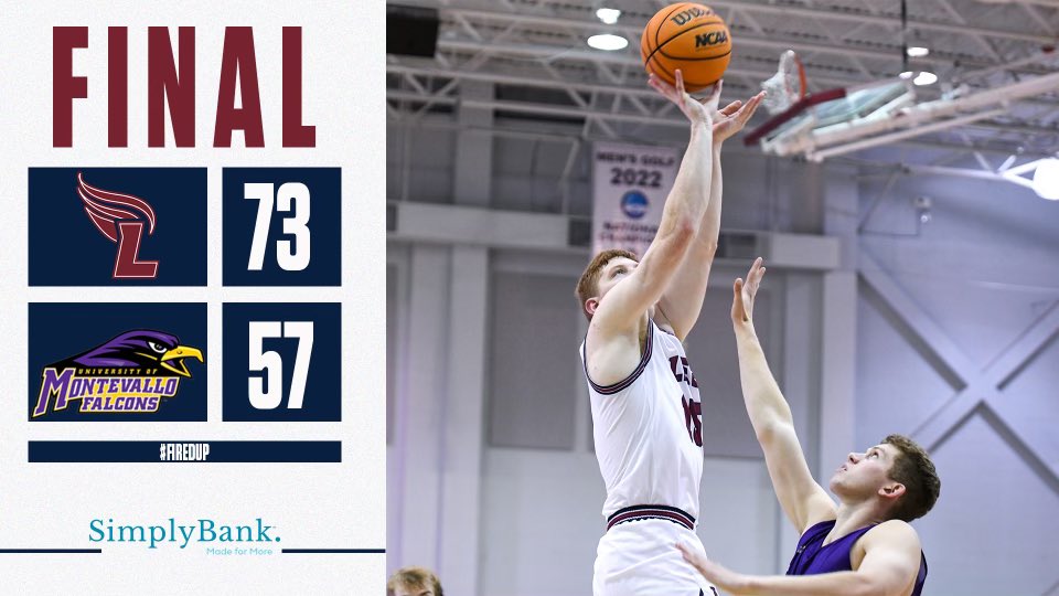 FLAAAAAMES WIIIIIINNNNN! 🔒🔥

We locked up Montevallo en route to a 73-57 dub in Walker Arena! Held em to 36% from the field. 🔒🔒🔒

Josh had 16 + 4 blocks, Jayce added 14 &amp; 8 as we improve to 2-1 on the young season! #FiredUp🔥