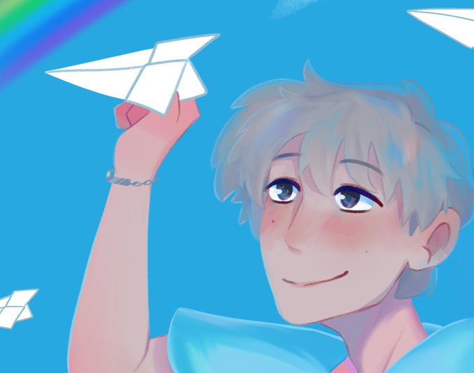 「blue eyes paper airplane」 illustration images(Latest)