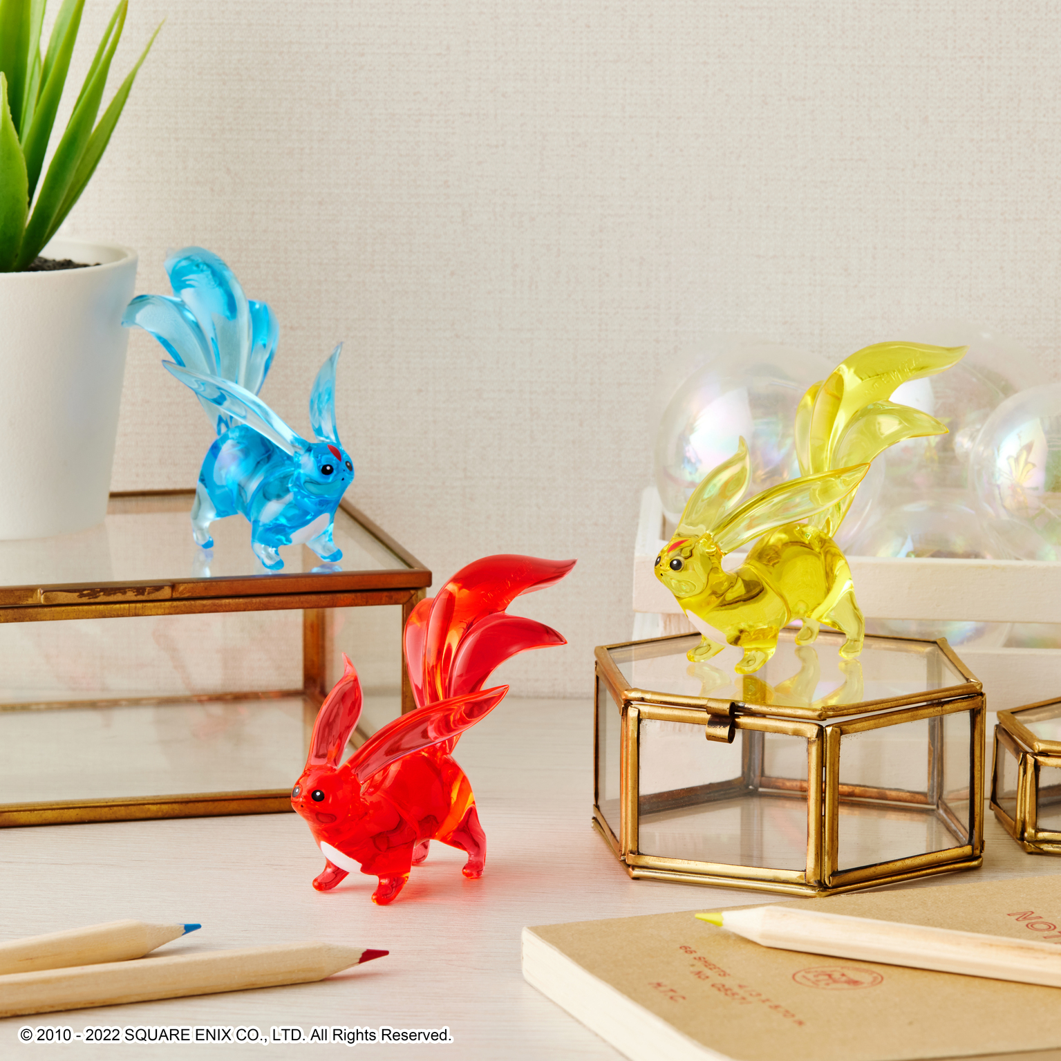 Final Fantasy XIV Carbuncle Clear Figure set of 3 type FF