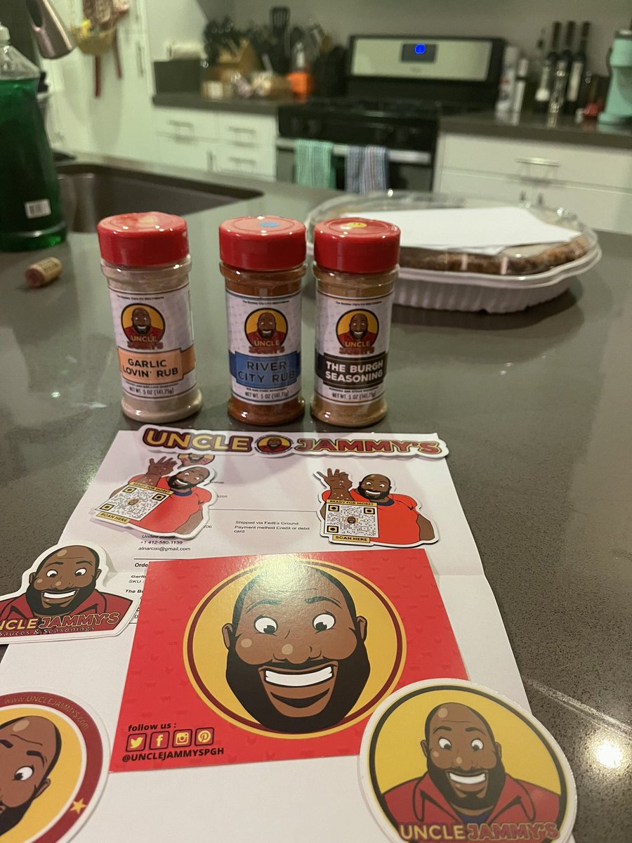 Thanks <a href="/Unclejammyspgh/">Uncle Jammy's Sauces</a> for shipping some delicious rubs out to #SanDiego for @alnarcisi and I to enjoy!! Thanks for the sticker love as well!! Can’t wait to use these this week on some dinners.