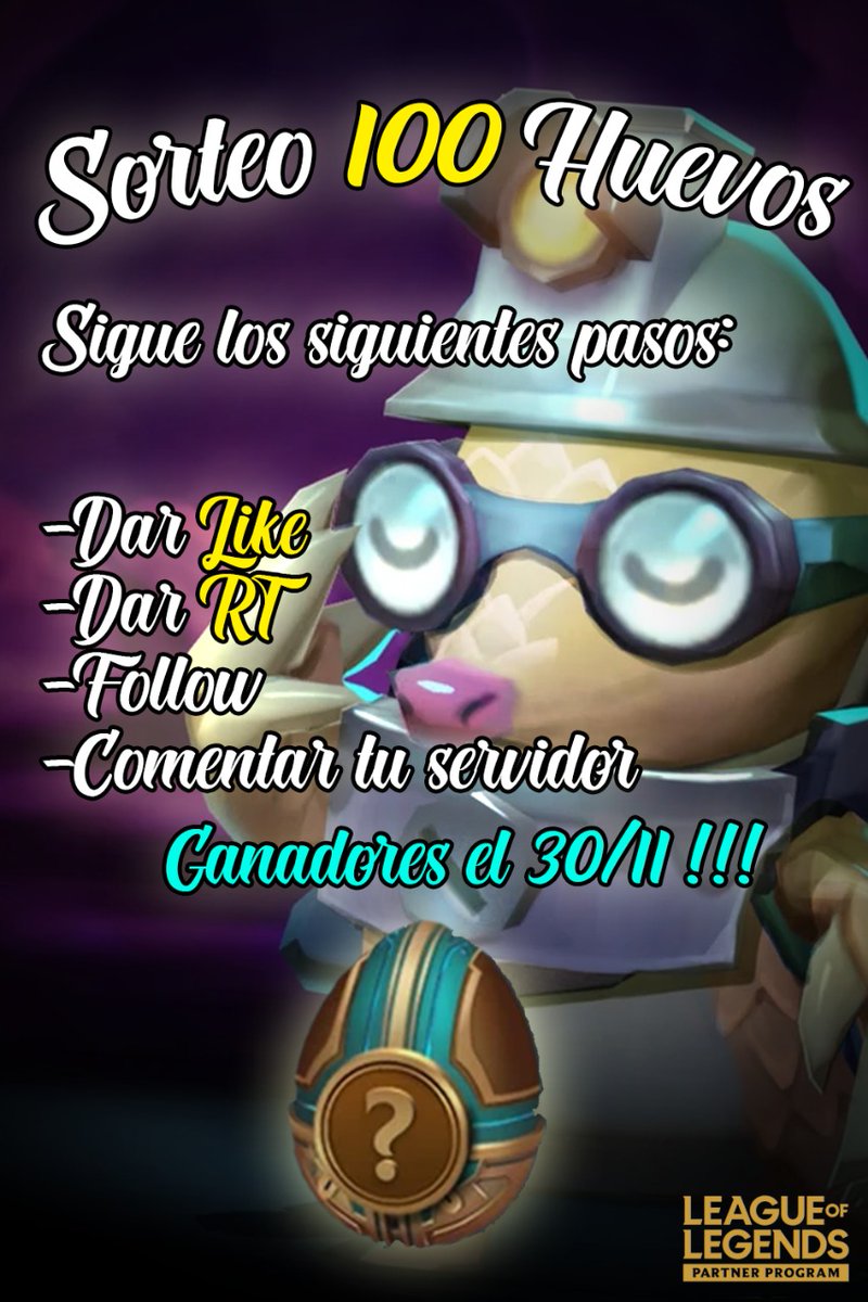 SdeSencillo's tweet photo. 🔴SORTEO 100 HUEVOS DE MINILEYENDA!!! 
☑️Para todas las REGIONES!
☑️Son huevos ESPECIALES, 10 huevos LEGENDARIOS por cada ganador
☑️Si llegamos a 300 🔁y  300 ❤️ Sorteo 100 HUEVOS ADICIONALES!

📢REQUISITOS para participar del sorteo están en la foto. Mucha suerte a todos!!!
#LPP https://t.co/4HIhZpOdIi