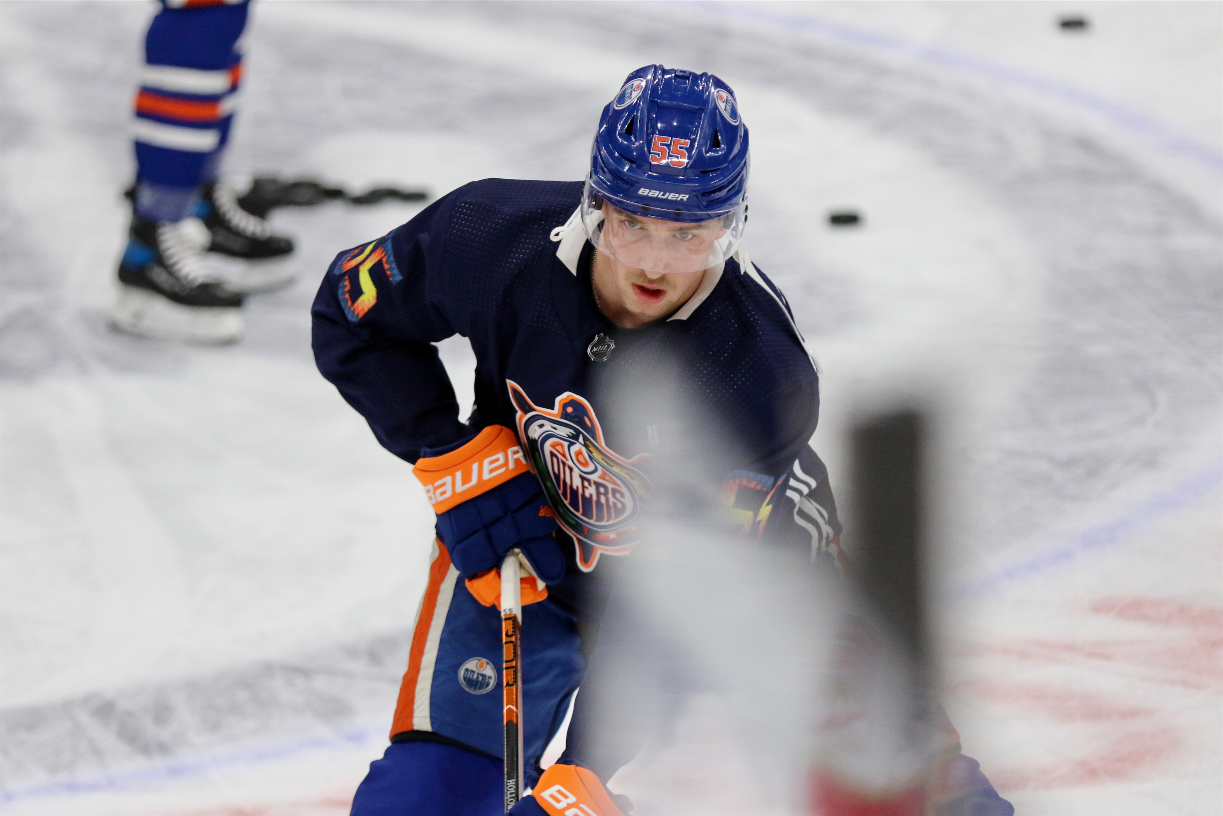 NHL on X: Check out these @EdmontonOilers warmup jerseys for Indigenous Celebration Night! π The unis feature a Turtle Island logo designed by Edmonton-based Indigenous artist Lance Cardinal! / X