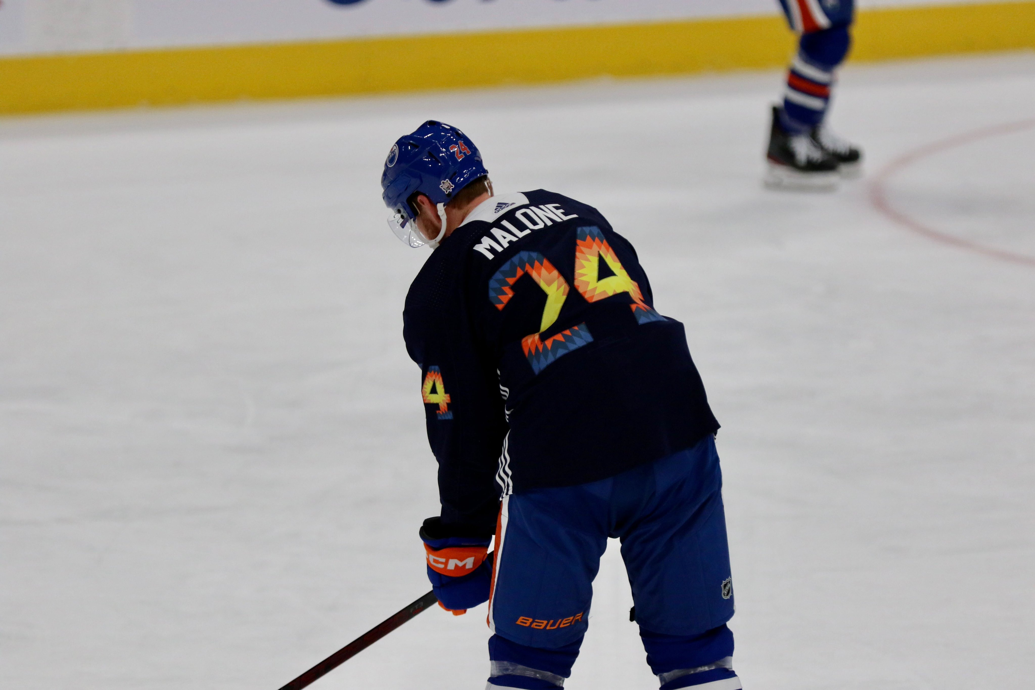 Such an honour to wear our Turtle Island warmup jerseys on Indigenous  Celebration Night! These special, warmup-worn #Oilers uniforms will…