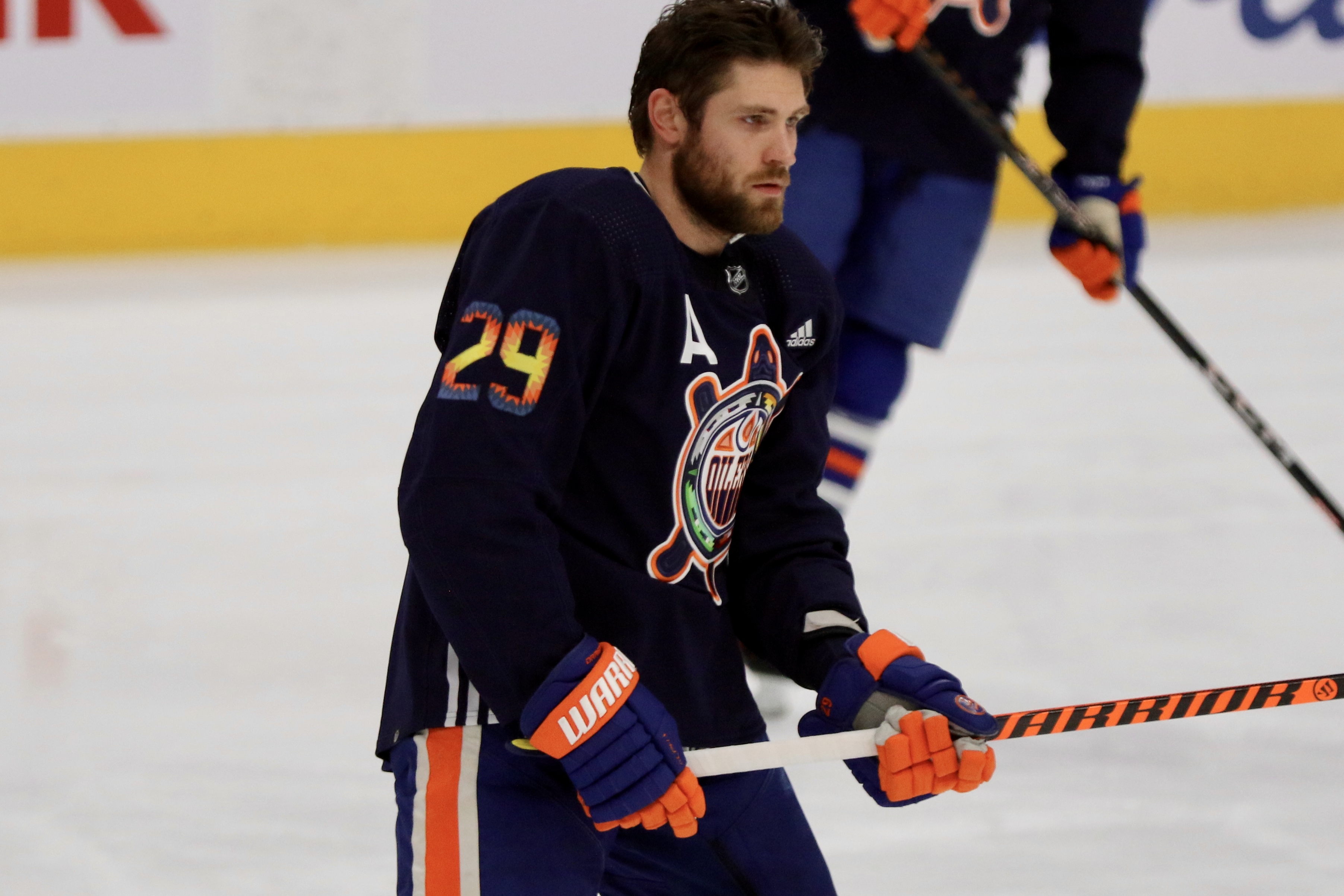 Leon Draisaitl #29 - Autographed 2022-23 Edmonton Oilers Pre-Game Warm-Up  Worn Indigenous Celebration Night Turtle Island Jersey (Worn twice - Nov  28, 2022 in Edmonton & March 4th, 2023 in Winnipeg - NHL Auctions