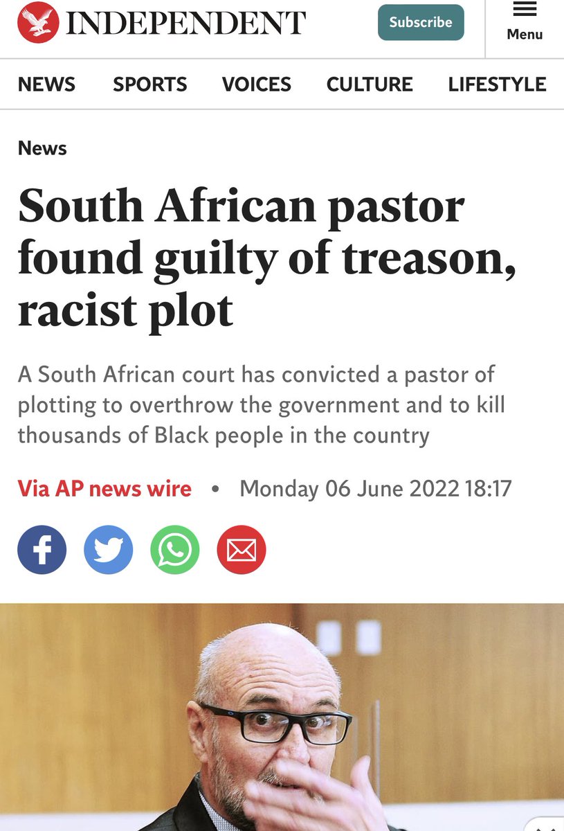 BiancavanWyk16's tweet photo. A reminder that this “nobody” also shared his racist rants and ideas on genocide in a Facebook group. The plan was to poison the water sources for townships. 

Yet despite this and 🇿🇦 history here you are telling black people how to react when they hear a racist genocidal rant. https://t.co/Eoom11J1yX