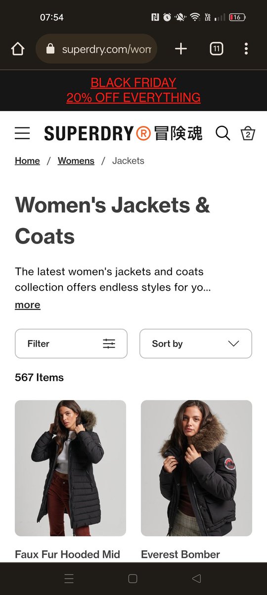 sammilc83's tweet photo. @Superdry @Superdry I've just gone online to purchase 2coats @£300 and the 20% off is still showing on the header of your website but not on the items ... This is misleading!!! As I would have brought both if the discount still applies!!! Any chance of a code to honour it?! https://t.co/fcJcFVHJDR