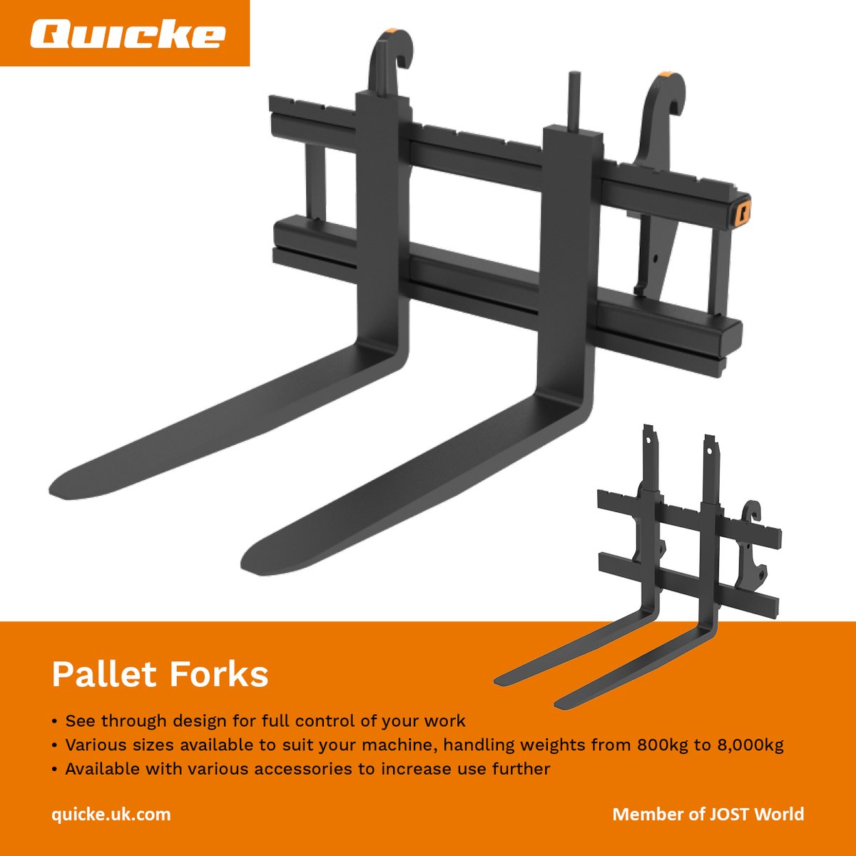 Quicke_UK's tweet photo. Implement of the Week: Pallet Forks
With plenty of accessories to meet your specific needs and tasks, give you maximum productivity and comfort.
To find out more visit: https://t.co/QGmvzNhXRK
Ask your dealer for a Quicke
#quicke #implements #palletfork #ImplementOfTheWeek https://t.co/sTF8kjj05q