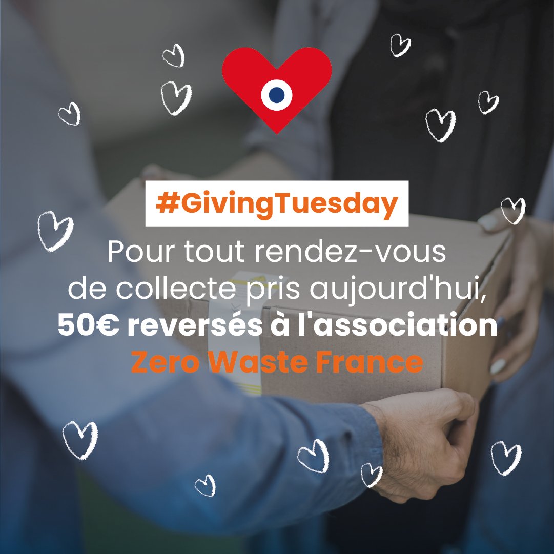 C'est le <a href="/GivingTuesdayFr/">GivingTuesdayFrance</a> !❤️ 
Un mouvement mondial qui célèbre et encourage la générosité, l’engagement et la solidarité. ✨

Pour tout rendez-vous de collecte pris aujourd'hui, nous reverserons 50€ à l'association <a href="/ZeroWasteFR/">Zero Waste France</a> ♻️

Nous attendons vos appels !☎️