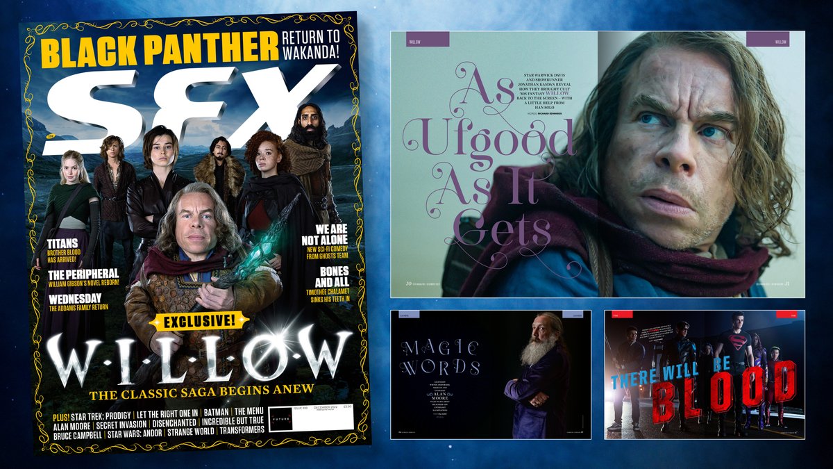 SFX 359 is still on sale! Inside: Willow, Black Panther, Wednesday, Bones And All, Titans, The Peripheral, Alan Moore and lots more! 
More info: trib.al/2l2RvS0
Buy online: trib.al/XA5M3OX