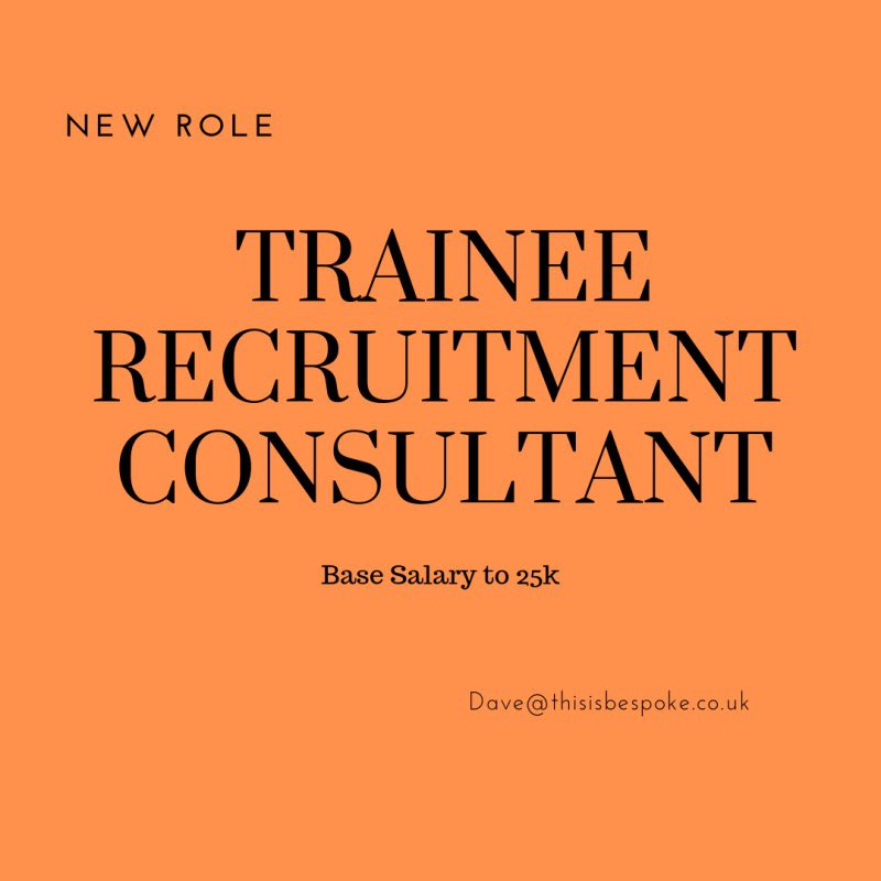 BespokeRG's tweet photo. Recent graduate &amp; looking for a career that offers fast career progression, excellent training &amp; development plus a very high OTE?

Starting base salary 22k-25k Manchester

If you’re interested in having a chat to see if a Career in Recruitment could be for you then get in touch https://t.co/RpbCu4tndI