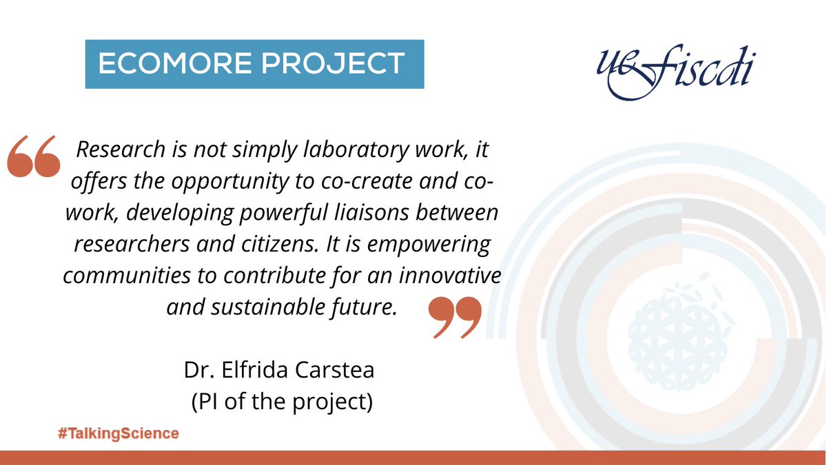ScienceEurope's tweet photo. 🔎Spotlight on #TalkingScience
Discover our members’ initiatives on #PublicEngagement, with a focus on #researchethics &amp; integrity.

🌊@uefiscdi funded the ECOMORE project aiming to develop the capacity of citizens to report and monitor water pollution.  

#SciComm #Sci4Net0 https://t.co/T62q4hbWqy