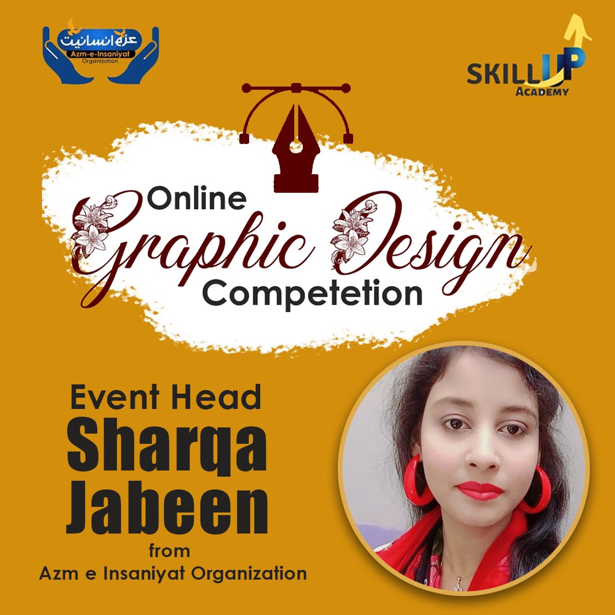 LCOfficial4's tweet photo. Azm e insaniyat and skill up academy are organize an online competition of graphic design . Sharqa jabeen member of Azm e insaniyat and she is organize this from azm e insaniyat she is head of the event .
#SharqaJabeen
#AzmEInsaniyat
#GraphicDesign 
#competition https://t.co/2ulSee2qDK