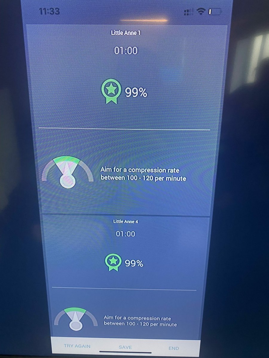 When learning #CPR our trainees always leave happy with achieving at least 99% on the correct compression rates!
#cpr #firstaidtraining #firstaid
