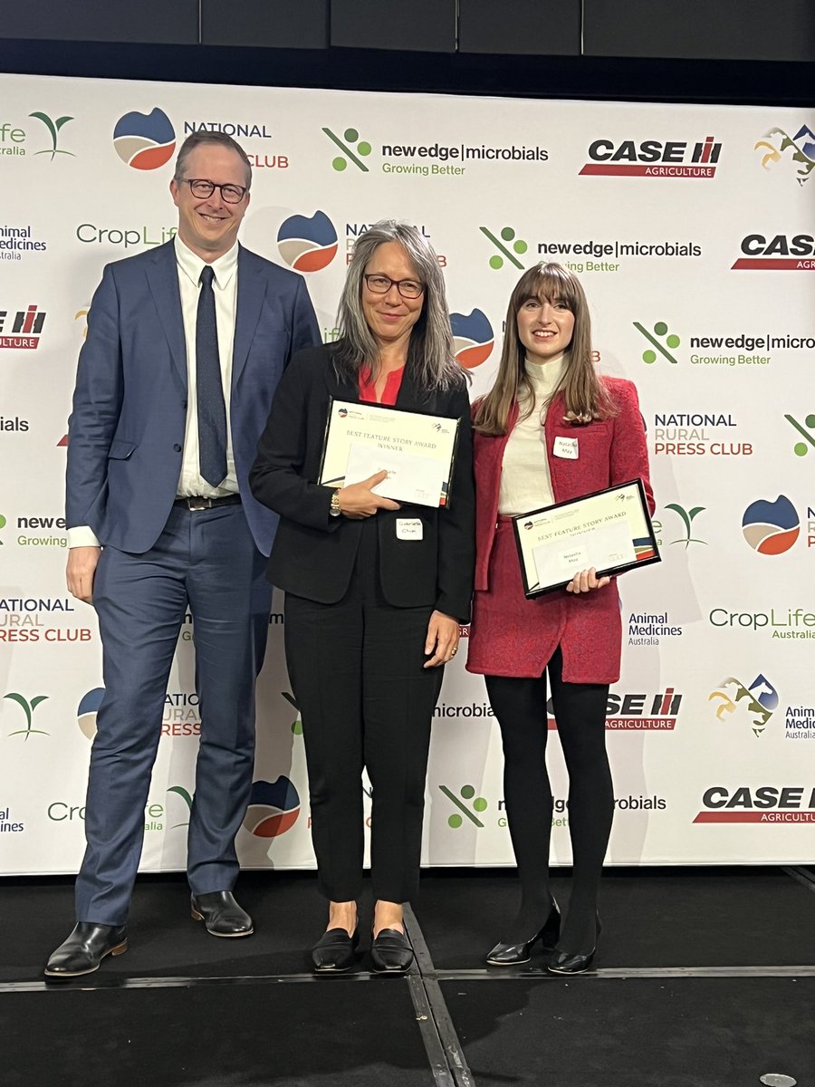 The formidable team of <a href="/gabriellechan/">Gabrielle Chan</a> &amp; Natasha May from <a href="/GuardianAus/">Guardian Australia</a> Rural Network are the winners in the <a href="/AnimalMedOz/">Animal Medicines Aus</a> Best Feature Award category