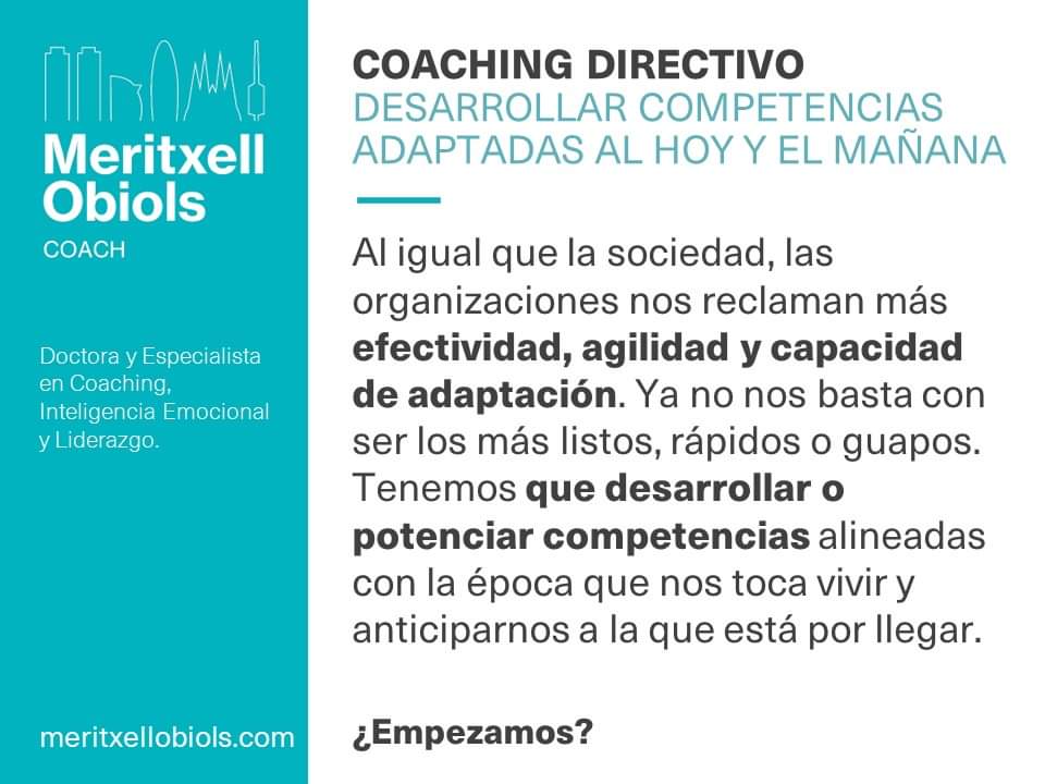 ¿Conoces las cápsulas de inspiración que publico semanalmente en el submenú "Publicaciones" de mi página web? Esta semana el tema es "Desarrollar competencias adaptadas al hoy que nos toca vivir y  el mañana que nos tocará vivir". 🔽🔽🔽
meritxellobiols.com/capsulas/
