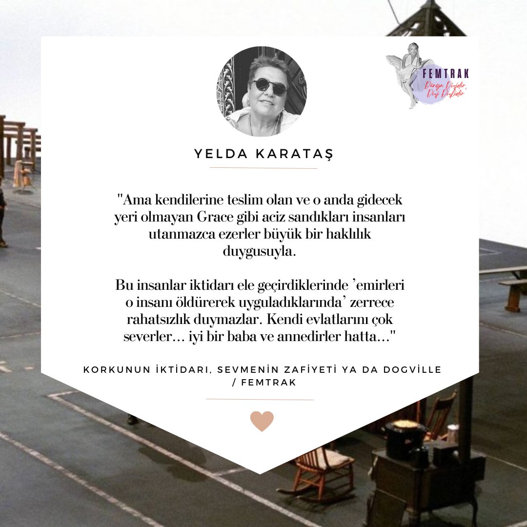 Yelda Karataş yazdı: KORKUNUN İKTİDARI, SEVMENİN ZAFİYETİ ya da Dogville - femtrak.com/korkunun-iktid…