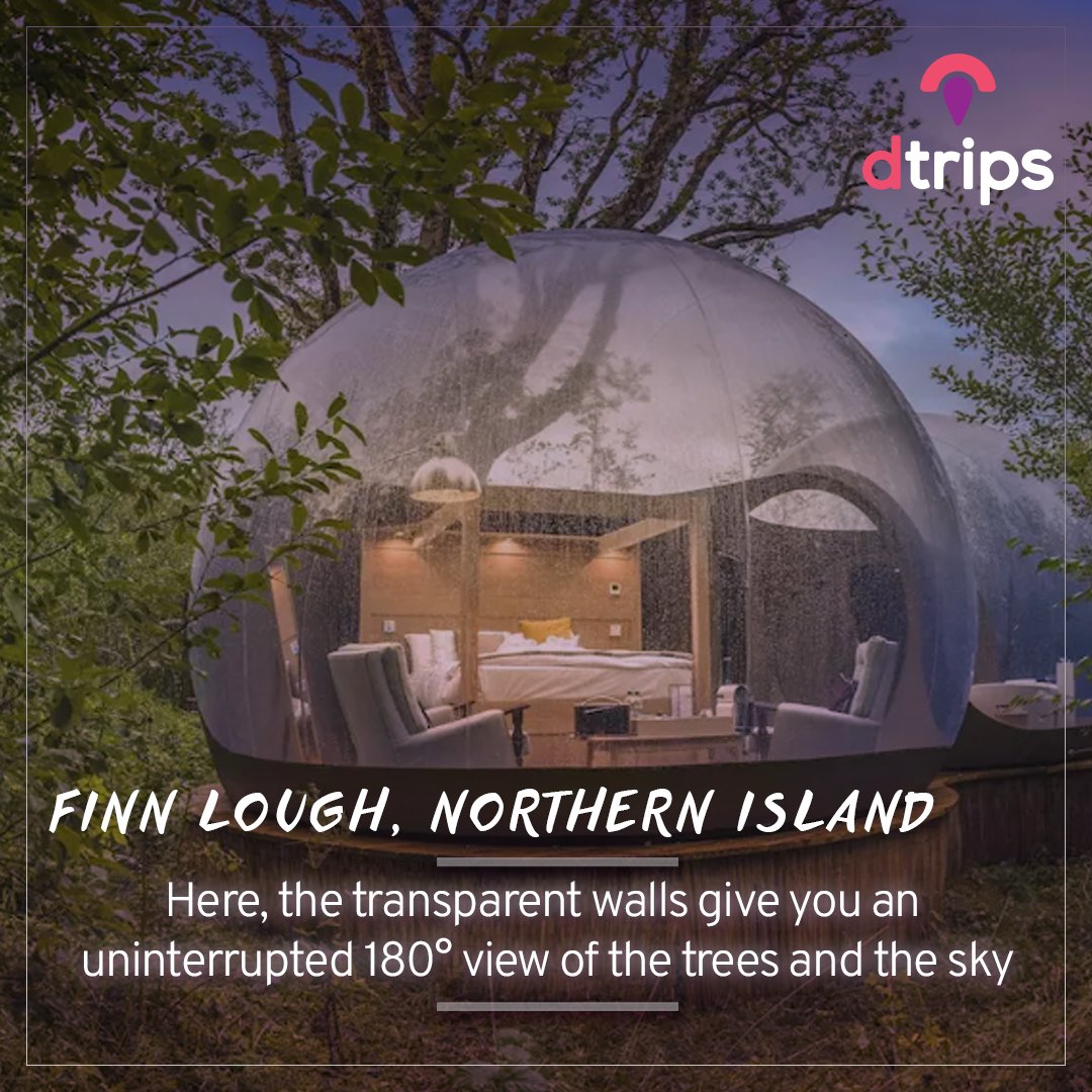 dtripscom's tweet photo. Likely one of the most unique hotel rooms on the planet. These idyllic bubble domes are set back into the green forest of Northern Ireland and offer guests a true escape. 
#traveltheworld #itstimetotravel #hotelbooking #flightbooking #tourpackage https://t.co/r5KVhZ9XQ9