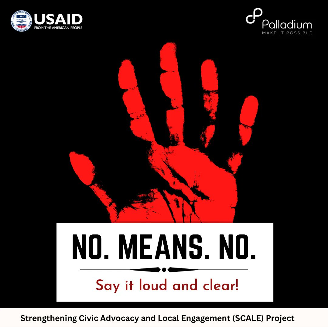 Let’s say it loud and clear. NO. MEANS. NO 
#EndViolenceAgainstWomenAndGirls 

@USAIDNigeria 
@PalladiumImpact 
@NigeriaScale 
@unwomenafrica 
@16DaysCampaign 

#IwillSpeakUp #16DaysOfActivism