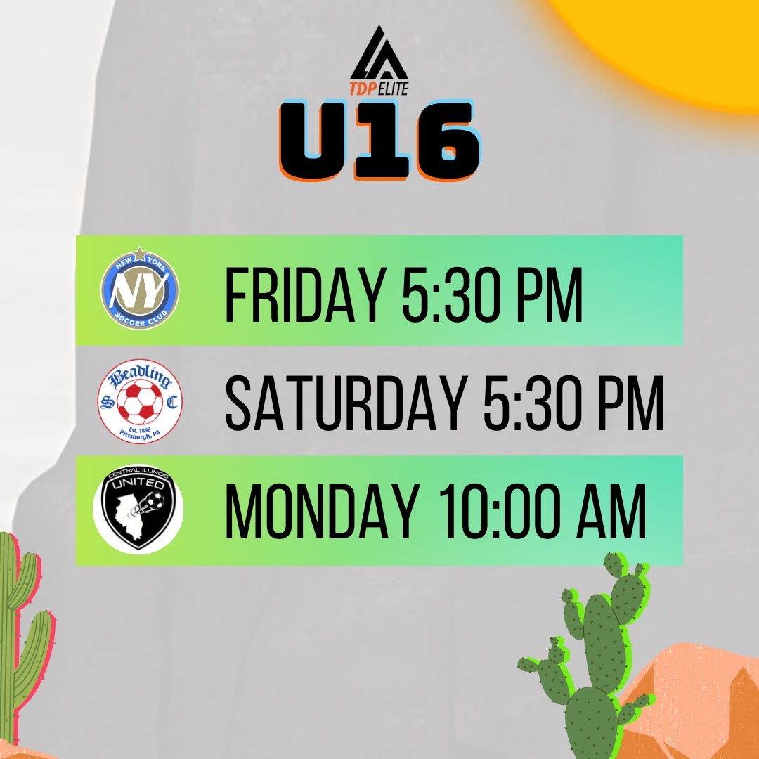 LATDPElite's tweet photo. Even with the #FIFAWorldCup going on, we still want more soccer! Here's the showcase schedule for #GAcademyLeague teams heading to Mesa, Arizona. https://t.co/T8gz0bRPx9