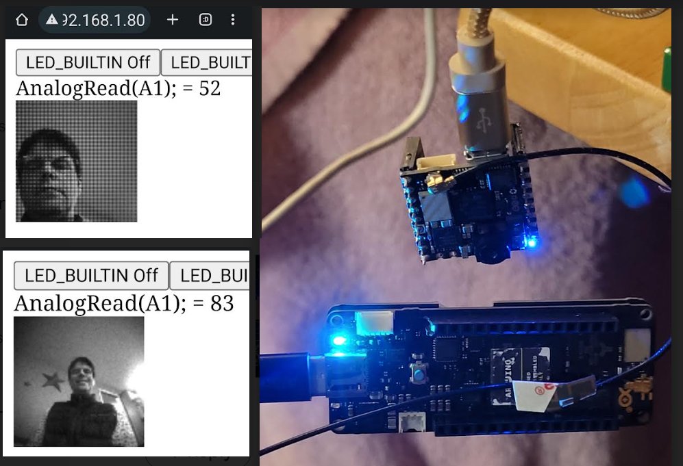 rocksetta's tweet photo. I think this is an @arduino first!
I just got a 96x96 grayscale image loading onto a local webpage after converting to #PNG and then to #Base64 both using the #PortentaH7 with vision shield and the #NiclaVision without SDcard using the same sketch. ~15s
PNGenc @fast_code_r_us https://t.co/YGyuFYVl9C