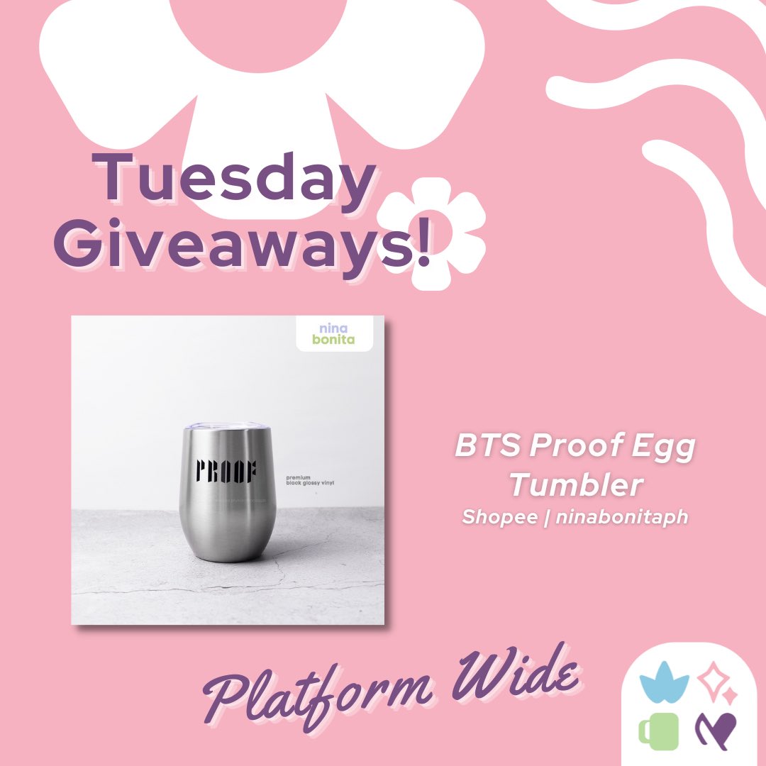 HallyuWed's tweet photo. Join this week's Platform Wide #TuesdayGiveaway and get a chance to win a BTS Proof Egg Tumbler! All you need to do is:  

✨💜 &amp; RT this tweet
✨Reply how you discovered BTS + tag moots
✨MBF

🇵🇭 PH ONLY

Accepting entries until 12PM tomorrow! Winner will be announced at 6pm 💜 https://t.co/lhTrvahNP3