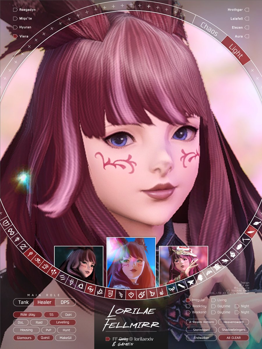 lorilaexiv's tweet photo. Lorilae's character card!
She still needs to level up the other DPS classes

#FFXIV | #FF14 | #FFXIVCharacterCard https://t.co/6ucfJNZWQI