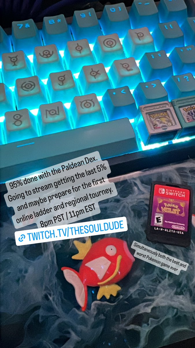 TheSoulDude's tweet photo. Live now! Finishing the Paldean Pokedex tonight! And then maybe some competitive pokemon discussion 🙂
https://t.co/xOGN8ml9hY https://t.co/20idpqHrVL