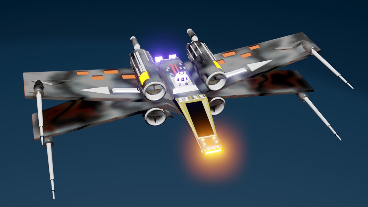 BlenderIndiaIn's tweet photo. Xwings Star fighter lowpoly  3d art made with blender3d
#blender #Blender3d #blenderart #lowpoly #lowpolyart #StarWars #StarWarsFanArt #Eevee #blenderindia #xwings #starfighter https://t.co/7MI6jvhiuX