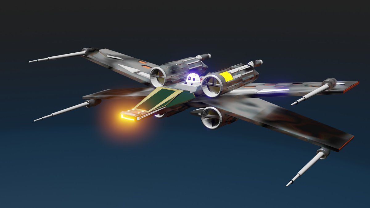 BlenderIndiaIn's tweet photo. Xwings Star fighter lowpoly  3d art made with blender3d
#blender #Blender3d #blenderart #lowpoly #lowpolyart #StarWars #StarWarsFanArt #Eevee #blenderindia #xwings #starfighter https://t.co/7MI6jvhiuX