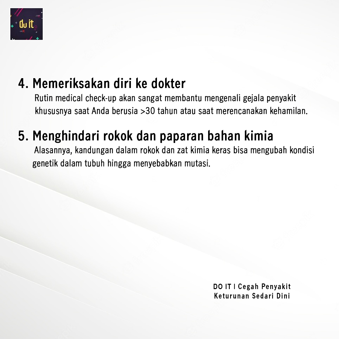 Penyakit jantung (arteri koroner), asma, stroke, thalassemia, buta warna, dan tuli sudah awam diketahui. Namun, tahukah Anda bahwa penyakit-penyakit tersebut bersifat genetis yang diwariskan melalui keturunan?

Selengkapnya klik link! bit.ly/3VhGXl5