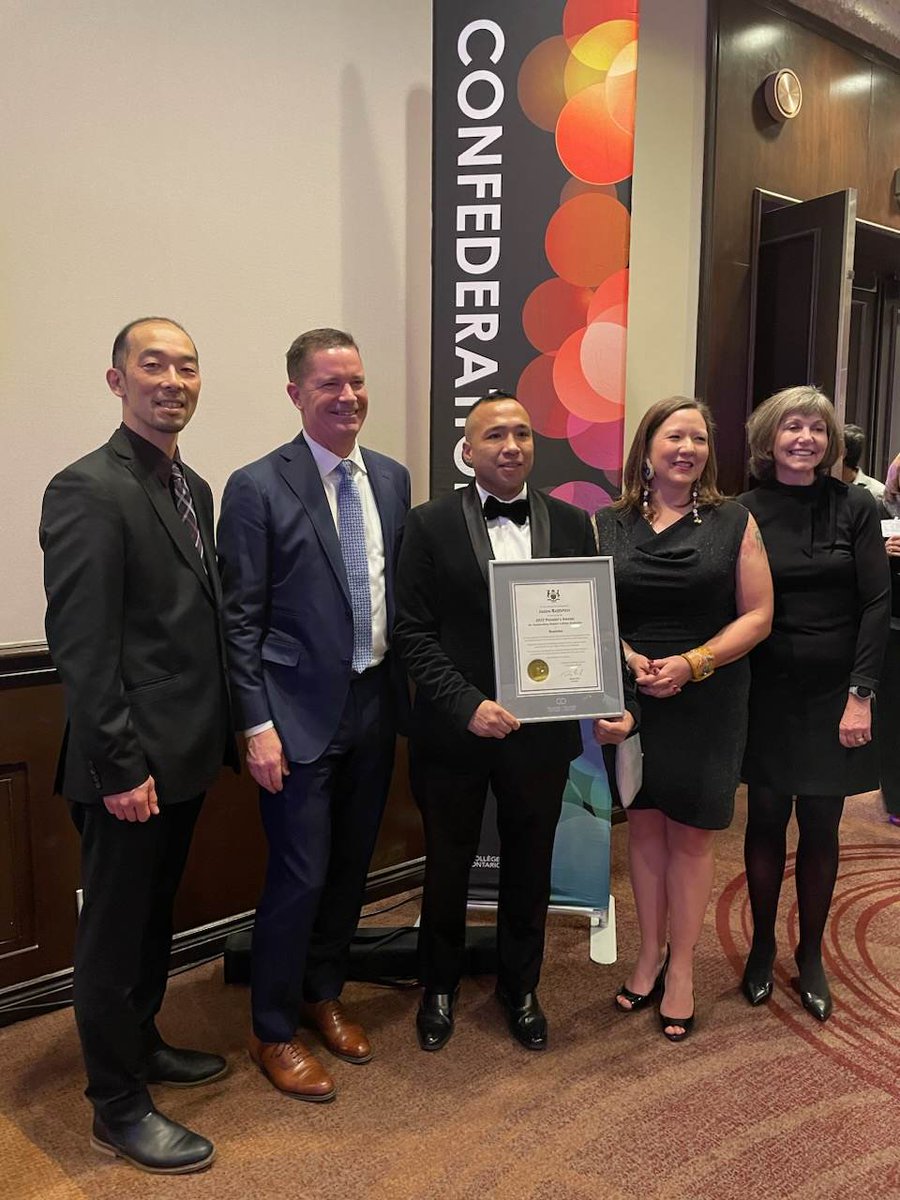 ConfedAlumni's tweet photo. Tonight we celebrated four incredible CC Alumni at the Ontario College’s Premier’s Awards! Congratulations to Tricia McGuire-Adams, David LeMay, and Goro Koyama! A special congratulations to Jason Rasevych for WINNING in the Business Category! 
#alumni #confederationcollege https://t.co/lvHXeEmnrq