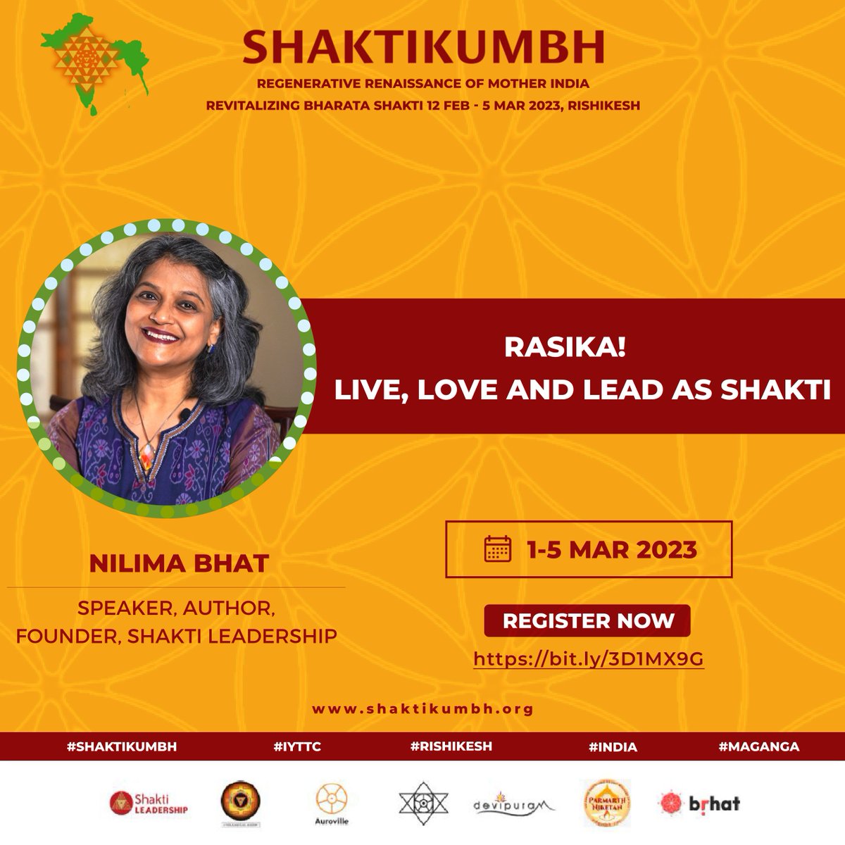 Shakti_Kumbh's tweet photo. Join the 21-day #IYTTC or Participate in the daily workshops of renowned speakers at Shakti Kumbh, Rishikesh from 12 Feb - 5 Mar ’23.
Register: https://t.co/nk83mSedFR
@NilimaTweets @devipuram @ParmarthNiketan @brhat_in https://t.co/15Kmubhhav