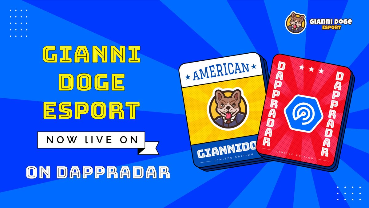 giannidoge's tweet photo. 🎉NOW LIVE🎉

GianniDoge Esport can be tracked on @DappRadar 

🔗: https://t.co/v567V12X8x

Don't forget we will list CMC and CG after Launch soon 🎉🎉

➡️  Follow us for more upcoming updates!

#GDE #BSC #Lottery  #prophesy #FIFAWorldCup https://t.co/G43pq5HNyp
