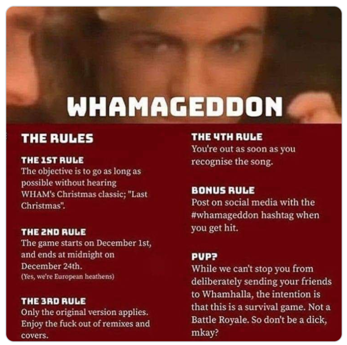 CrazyTalk13's tweet photo. Today marks the first day of Whamageddon. May the odds be ever in your favour! #whamageddon2022 #whamageddon https://t.co/codpFFBKAd