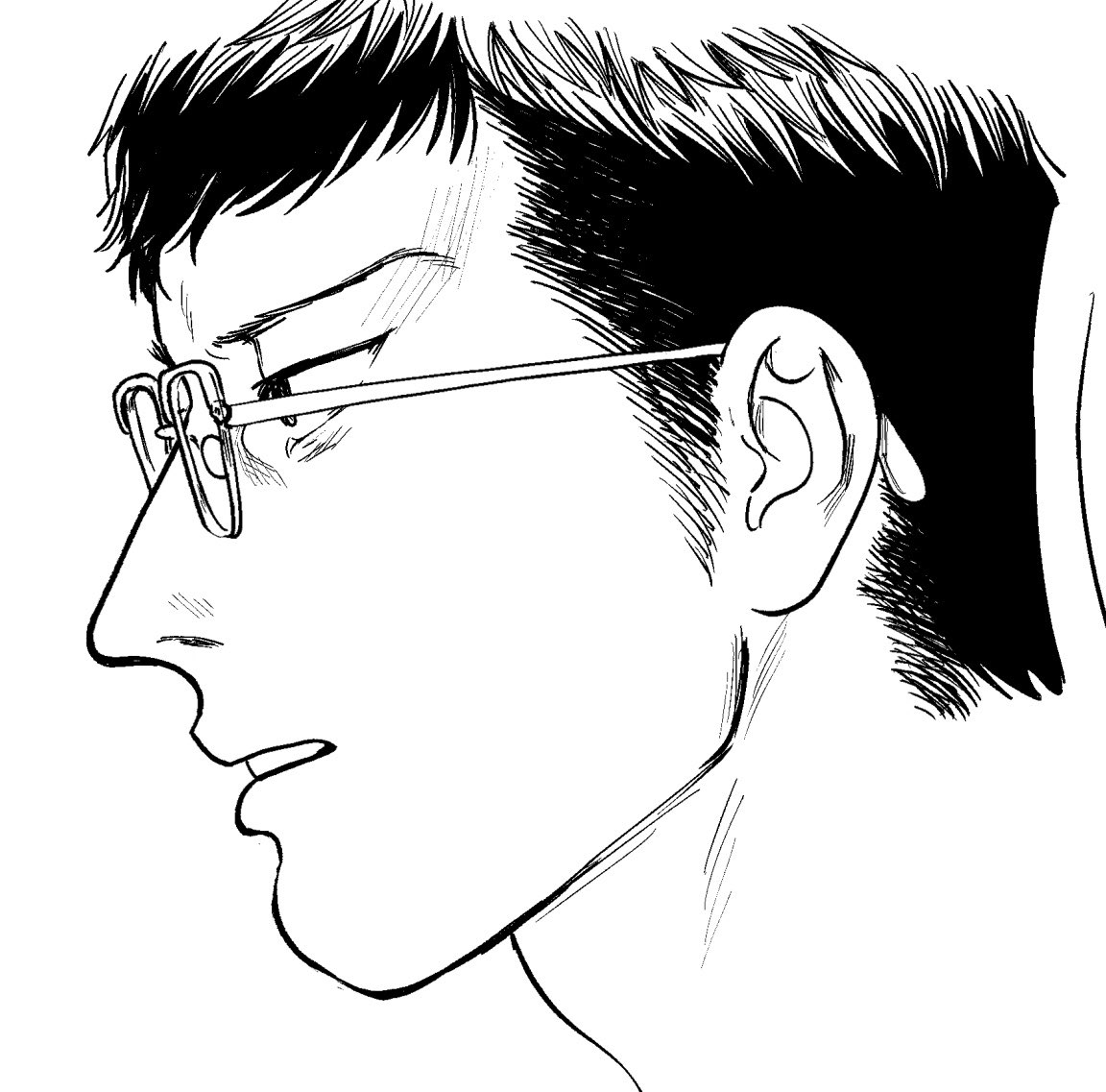 好きな感じの横顔に描けたけどトリミングされる尚昆〜供養 