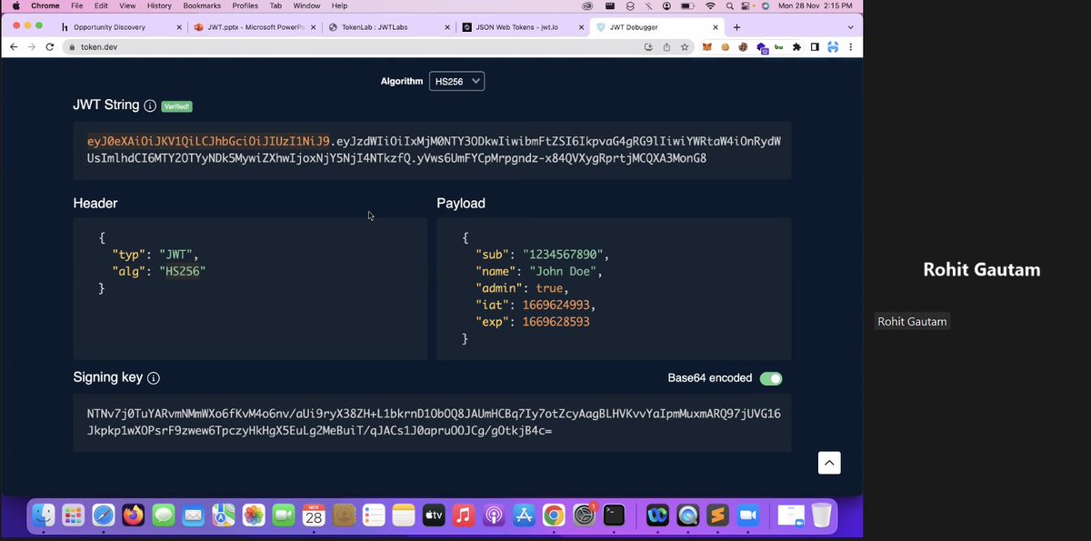 SecurzyHQ's tweet photo. What a well-demonstrated webinar on Hacking JWT for Bug Bounties by @HackerGautam! For more such cybersecurity #webinars and #BootCamp join https://t.co/48urzQyL7J for free! #infosec #Pentesting #cybersecurity #application #security #ethicalhacking #bugbountytips #Securzy https://t.co/ogYKN9B81z