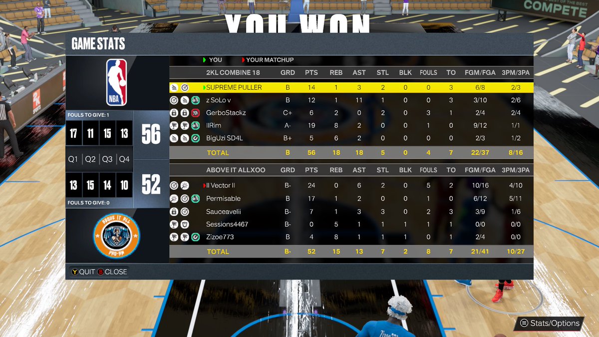 Been playing PF/C mostly for the last few years. I still got some sauce at SG though . 
P.S. I got the most contact dunks so far 🤾🏻‍♂️🤣
#2KLDropIN #2kLcombine  #watchurhead